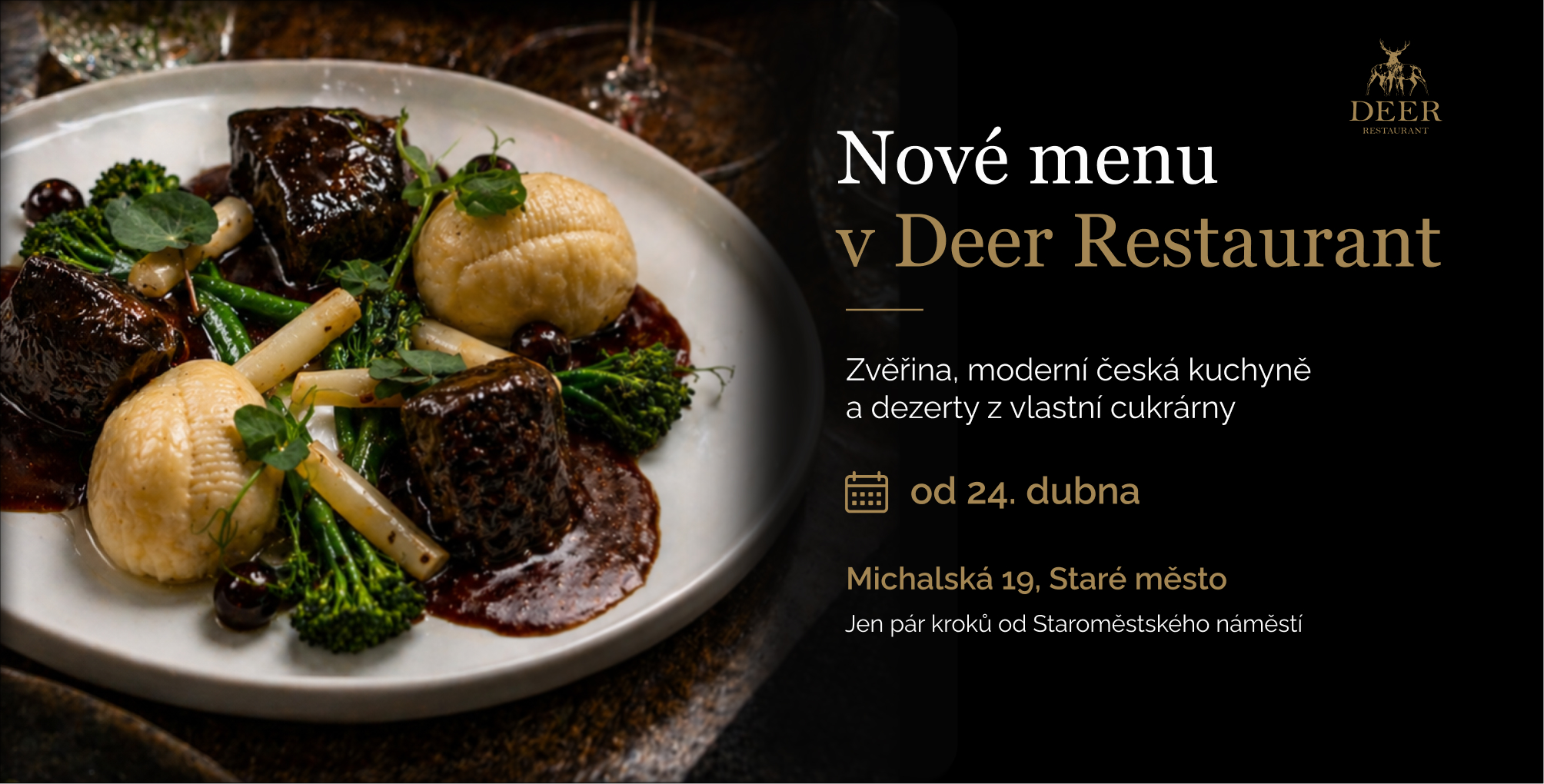 Fine dining v centru Prahy - Nové à la carte menu v Deer Restaurant