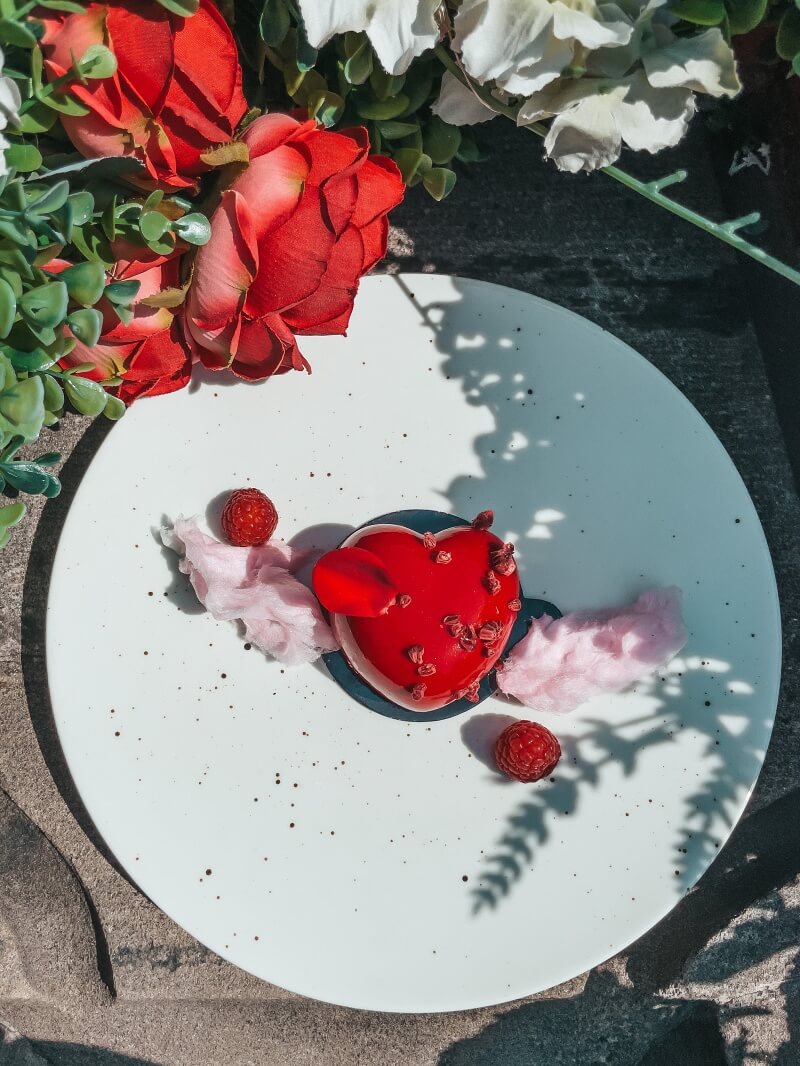 Valentýnské srdce, dezert, Deer restaurant